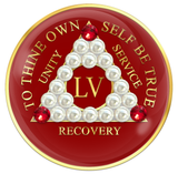 Red AA Medallion with Pearls and Crystals