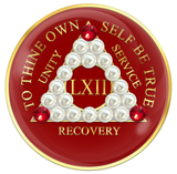 Red AA Medallion with Pearls and Crystals