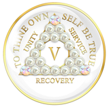 White AA Chip with White Pearls and Clear CZ Crystals