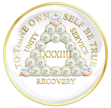White AA Chip with White Pearls and Clear CZ Crystals