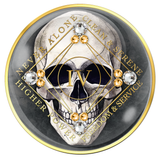 CLEAN Time Skull with Gold crystals