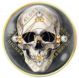 CLEAN Time Skull with Gold crystals