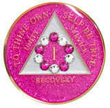Crystallized Glitter Pink Tri-Plate 10th Step
