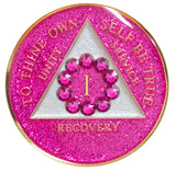 Crystallized Glitter Pink Tri-Plate Unity