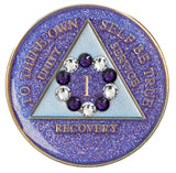 Crystallized Glitter Tri-plate Purple 10th Step