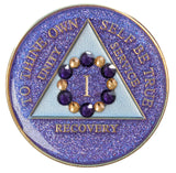 Crystallized Glitter Tri-plate Purple Bloom