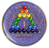 Crystallized Glitter Tri-plate Purple LGBT Rainbow
