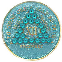 Crystallized Glitter Tri-plate Aqua Zircon