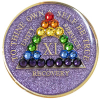 Crystallized Glitter Tri-plate Purple LGBT Rainbow