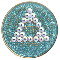 Crystallized Glitter Tri-plate Aqua Crystal AB